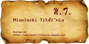 Misolszki Titánia névjegykártya